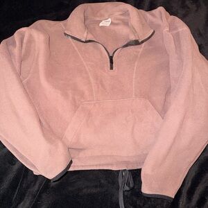 PINK VS Cocoa Brown Halfzip Small